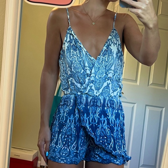 Vintage Havana Dresses & Skirts - Blue Paisley Romper